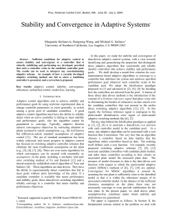 Stability and Convergence in Adaptive Systems