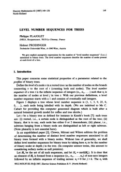LEVEL NUMBER SEQUENCES FOR TREES I. Introduction