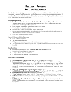 RA Position Description - California State University, Northridge