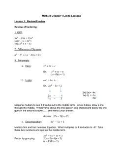 Math 31 Ch. 1 Lesson notes
