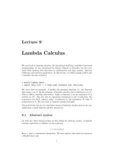 Lambda Calculus - CSE