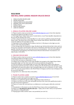 rule book red bull mind gamers: mission unlock enoch 1. single
