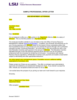Sample Professional Offer Letter