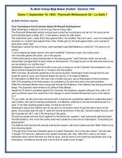 La Salle College High School Football: Chronicle 1993 Game 1