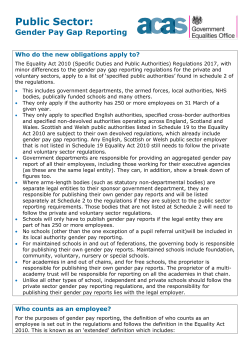 Public Sector Gender Pay Gap Reporting