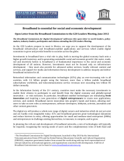Broadband is essential for social and economic development