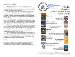 The Big Question: What is our role in the natural world?