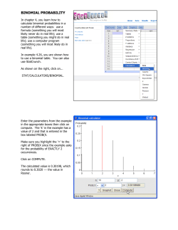 BINOMIAL PROBABILITY