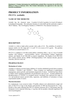 Product Information for Inlyta (axitinib)