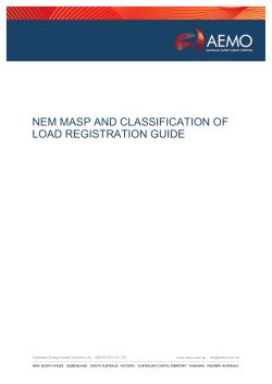 NEM Market Ancillary Service Provider and Classification of Load