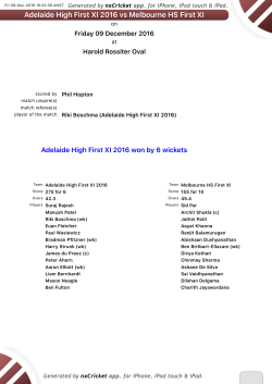 Adelaide High First XI 2016 vs Melbourne HS First XI