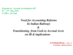 Need for Accounting Reforms In Indian Railways - C-TARA