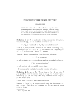 ITERATIONS WITH MIXED SUPPORT Definition 1. Let P &kappa; be an