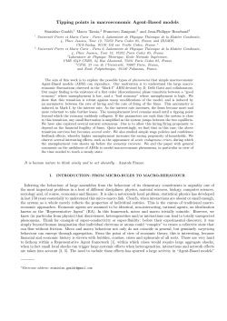 Tipping points in macroeconomic Agent