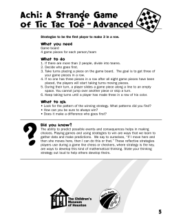 Achi: A Strange Game of Tic Tac Toe &ndash; Advanced