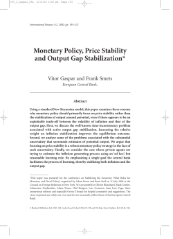 Monetary Policy, Price Stability and Output Gap Stabilization