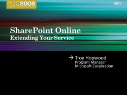 BB53: SharePoint Online: Extending Your Service