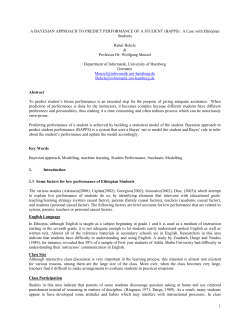 A Bayesian Approach to predict performance of a student
