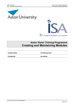 Document Name - Aston University