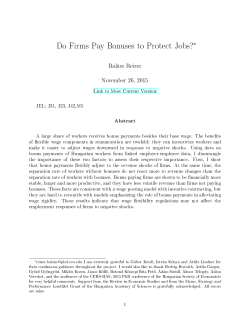Do Firms Pay Bonuses to Protect Jobs?