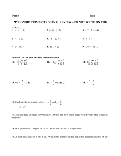 M7H Tri 3 Final Review