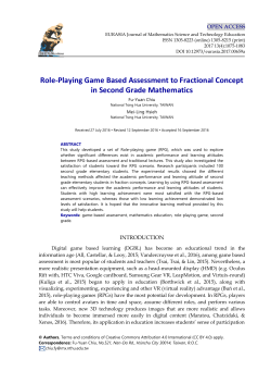 Role-Playing Game Based Assessment to Fractional Concept in