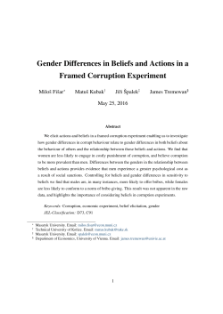Gender Differences in Beliefs and Actions in a Framed Corruption