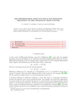 Contents 1. Introduction A basic result of Differential Topology