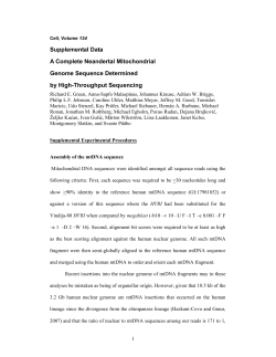 Supplemental Data A Complete Neandertal Mitochondrial Genome
