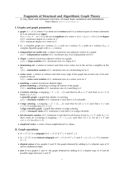 Fragments of Structural and Algorithmic Graph Theory