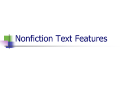 Non-Fiction Text Features