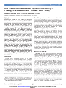 Gene Transfer–Mediated Pre-mRNA Segmental