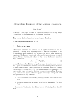 Elementary Inversion of the Laplace Transform - Rose