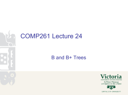 Algorithms and Data Structures COMP 261 # 1