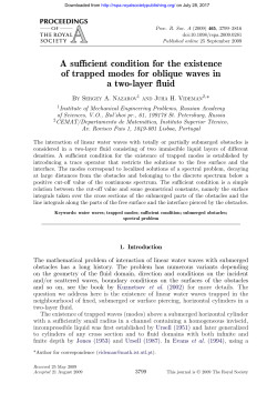 A sufficient condition for the existence of trapped modes for oblique
