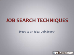 job search techniques - Champions Career Centre
