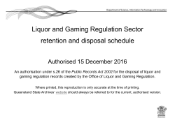 Liquor and Gaming Regulation Retention and