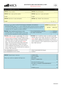 MICS Questionnaire for Individual Women