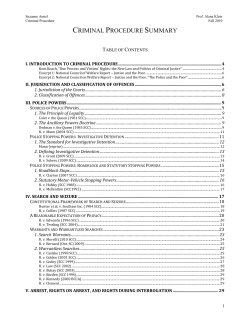 I. Introduction to Criminal Procedure