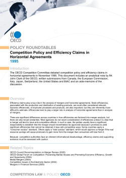 competition policy and efficiency claims in horizontal