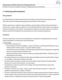 Achieving Positive Behavior