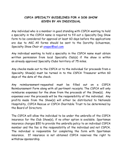 CSPCA SPECIALTY GUIDELINES FOR A DOG SHOW GIVEN BY