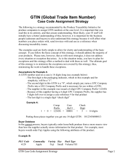 GTIN Case Code Assignment Strategy