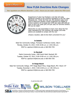 New FLSA Overtime Rule Changes