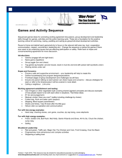 Blue Peter Activity Risk Management Plans and