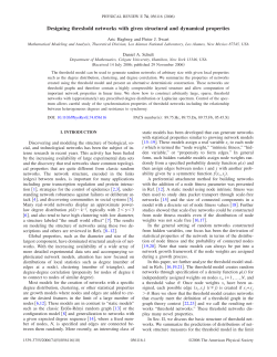 Designing threshold networks with given structural