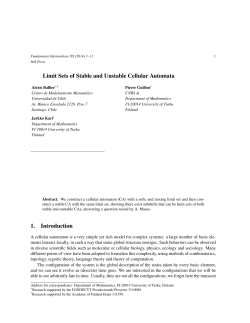 Limit Sets of Stable and Unstable Cellular Automata 1. Introduction