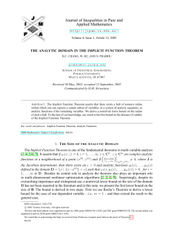The Analytic Domain in the Implicit Function Theorem