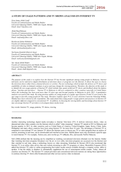 a study of usage patterns and tv shows analysis on internet tv