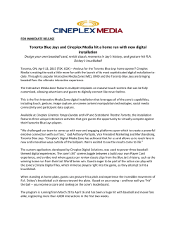 Toronto Blue Jays and Cineplex Media hit a home run with new
